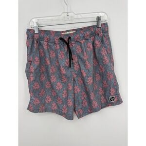 Ezekiel Swim Trunks Mens 32 Pink Blue Floral 6" Inseam Board Shorts